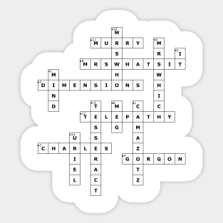 (1962AWIT) Crossword pattern with words from a famous 1962 science fiction book. Sticker